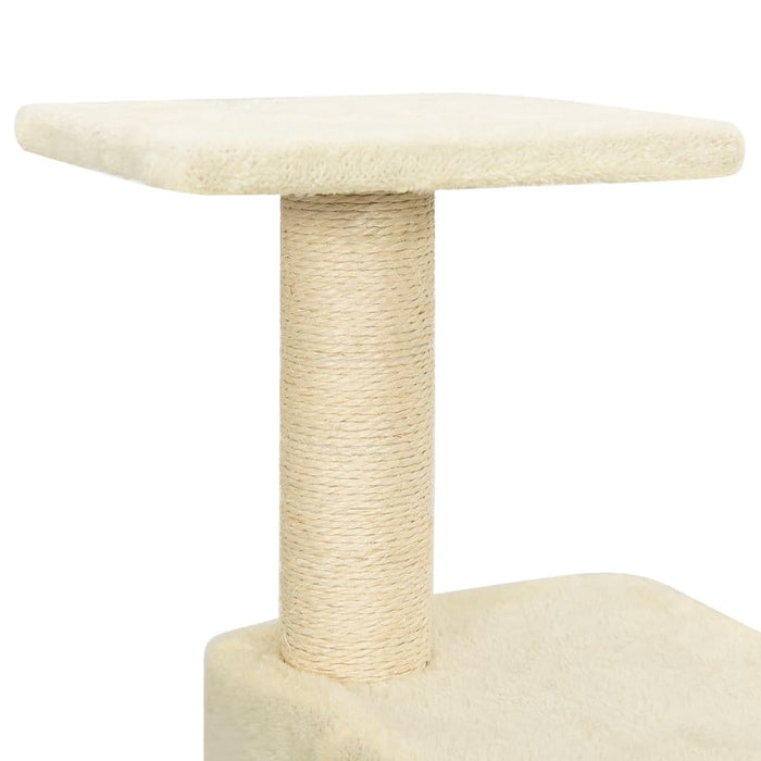 Albero per Gatti con Tiragraffi in Sisal Crema 118,5 cm 171427