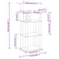 Albero per Gatti con Tiragraffi in Sisal Crema 118,5 cm 171427