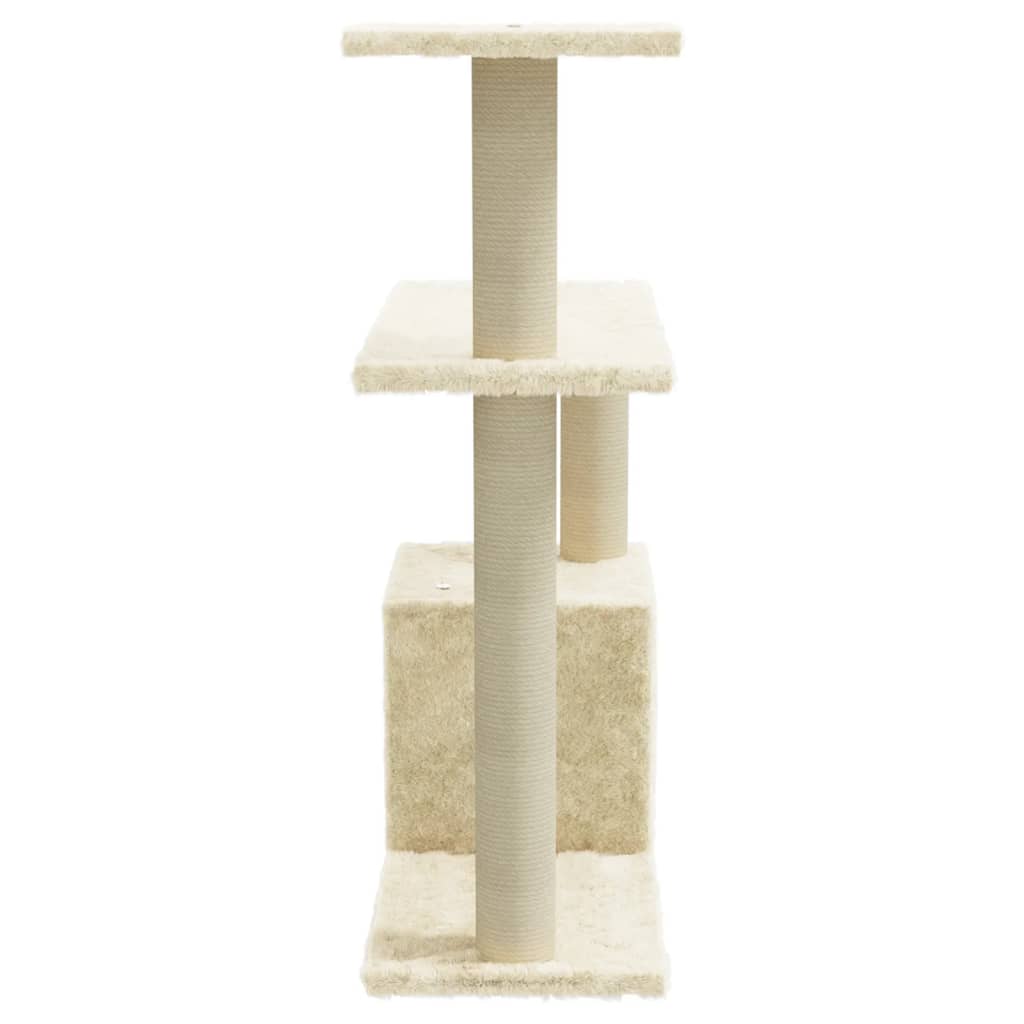 Tiragraffi per gatti Mobili per arrampicata su torre Tiragraffi piattaforma da arrampicata con tiragraffi in sisal 70 cm crema 02_0022519