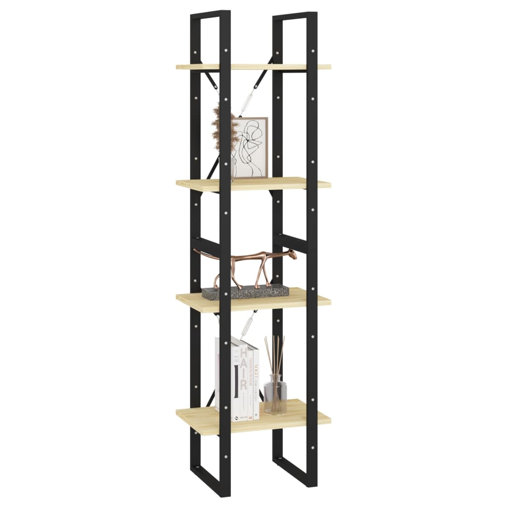 Libreria a 4 Ripiani 40x30x140 cm in Legno Massello di Pino