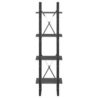 Libreria a 4 Ripiani Grigia 40x30x140 cm in Massello di Pino