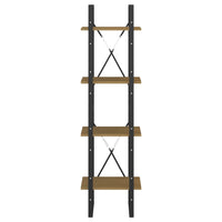 Libreria a 4 Ripiani Marrone 40x30x140 cm in Massello di Pino