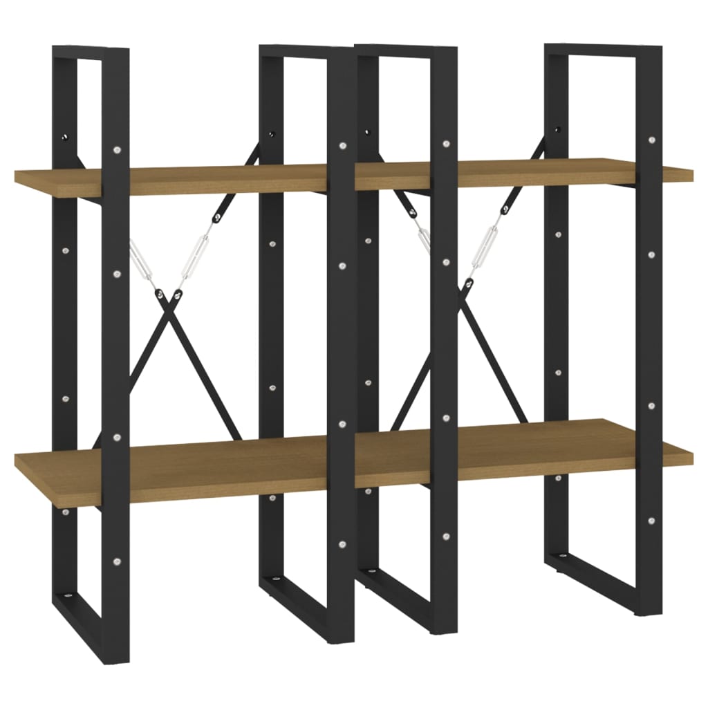 Libreria a 4 Ripiani Marrone 40x30x140 cm in Massello di Pino