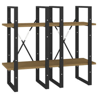 Libreria a 4 Ripiani Marrone 40x30x140 cm in Massello di Pino