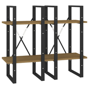 Libreria a 4 Ripiani Marrone 40x30x140 cm in Massello di Pino