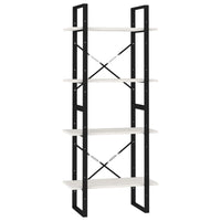 Libreria a 4 Ripiani Bianca 60x30x140 cm in Massello di Pino