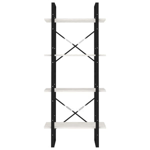 Libreria a 4 Ripiani Bianca 60x30x140 cm in Massello di Pino