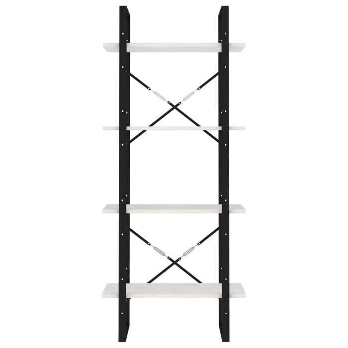 Libreria a 4 Ripiani Bianca 60x30x140 cm in Massello di Pino