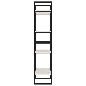 Libreria a 4 Ripiani Bianca 60x30x140 cm in Massello di Pino