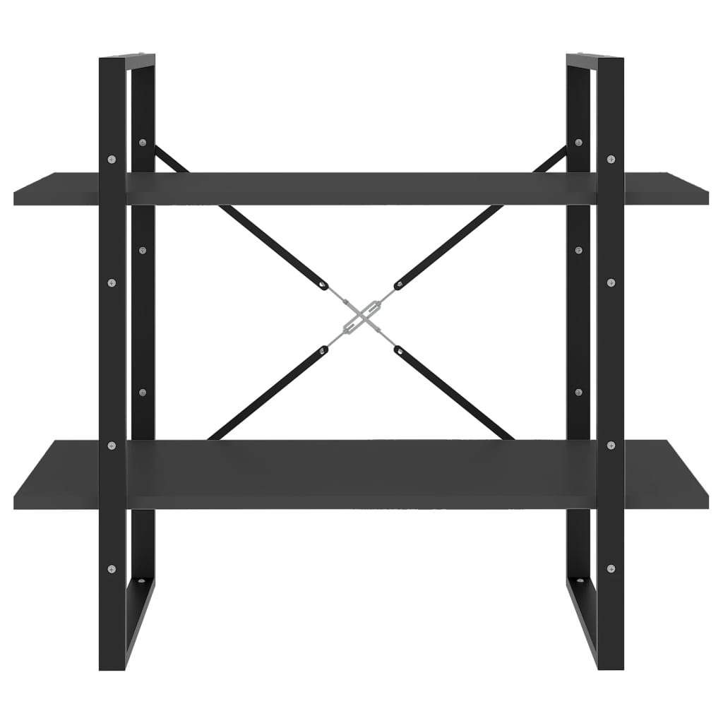 Libreria a 2 Ripiani Grigia 80x30x70 cm in Legno Multistrato 806449