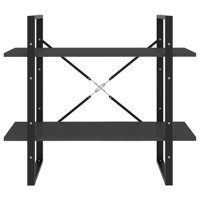 Libreria a 2 Ripiani Grigia 80x30x70 cm in Legno Multistrato 806449