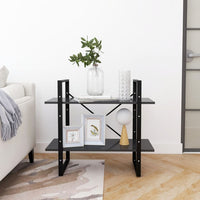 Libreria a 2 Ripiani Grigia 80x30x70 cm in Legno Multistrato 806449