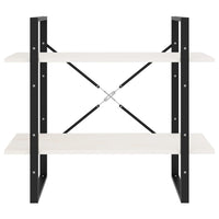 Libreria a 2 Ripiani Bianca 80x30x70 cm in Massello di Pino