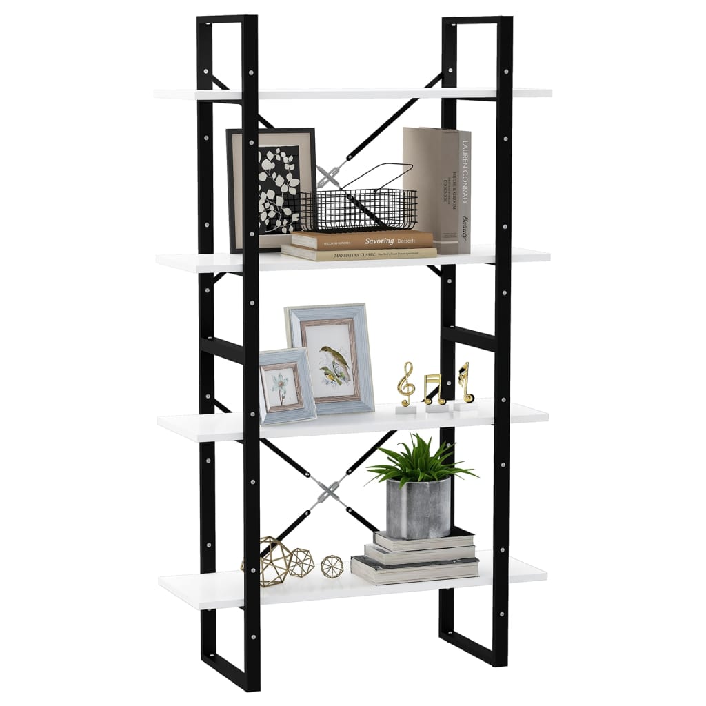 Libreria a 4 Ripiani Bianca 80x30x140 cm in Legno Multistrato 806457