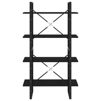 Libreria a 4 Ripiani Nera 80x30x140 cm in Legno Multistrato 806458