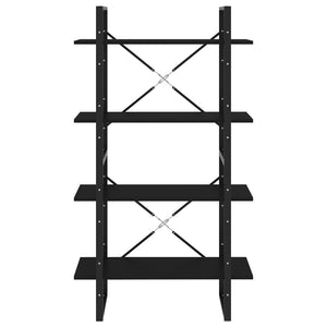 Libreria a 4 Ripiani Nera 80x30x140 cm in Legno Multistrato 806458