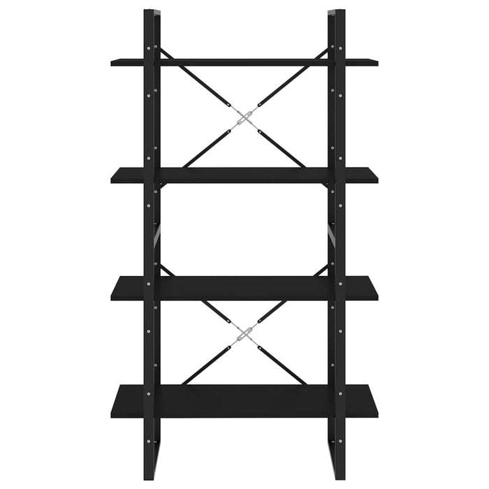 Libreria a 4 Ripiani Nera 80x30x140 cm in Legno Multistrato 806458