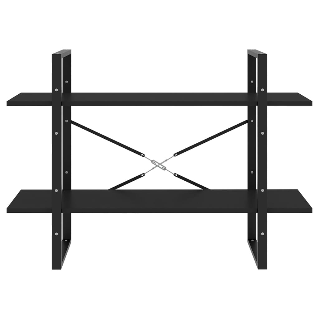 Libreria a 2 Ripiani Nera 100x30x70 cm in Truciolato