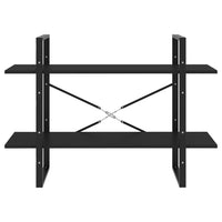 Libreria a 2 Ripiani Nera 100x30x70 cm in Truciolato