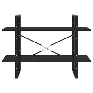 Libreria a 2 Ripiani Nera 100x30x70 cm in Truciolato