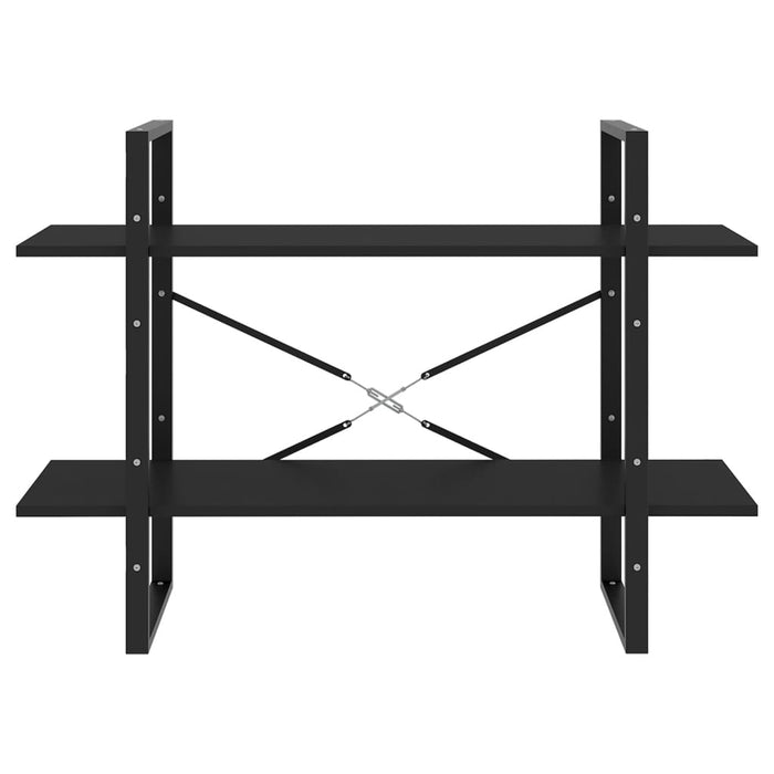 Libreria a 2 Ripiani Nera 100x30x70 cm in Truciolato