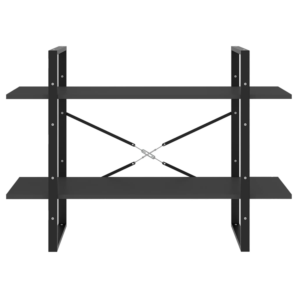 Libreria a 2 Ripiani Grigia 100x30x70 cm in Legno Multistrato 806469