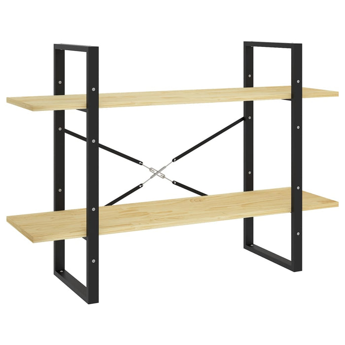 Libreria a 2 Ripiani 100x30x70 cm in Legno Massello di Pino 806472