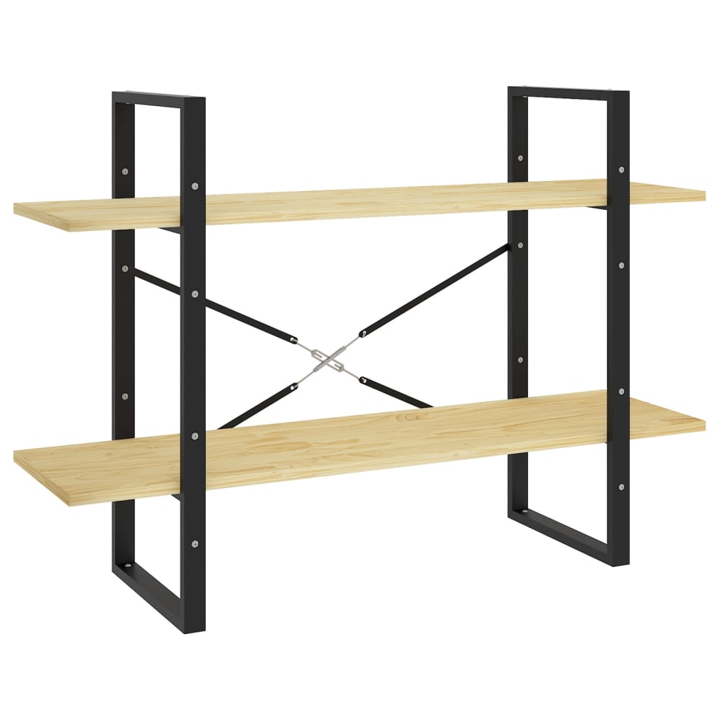 Libreria a 2 Ripiani 100x30x70 cm in Legno Massello di Pino 806472