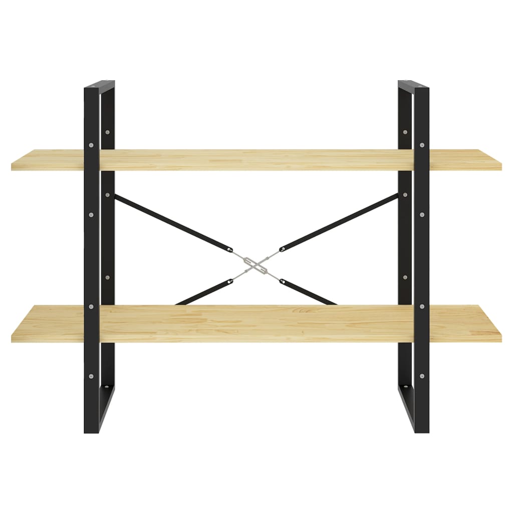 Libreria a 2 Ripiani 100x30x70 cm in Legno Massello di Pino 806472