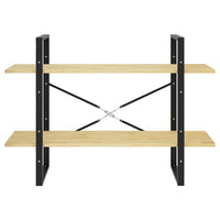 Libreria a 2 Ripiani 100x30x70 cm in Legno Massello di Pino 806472