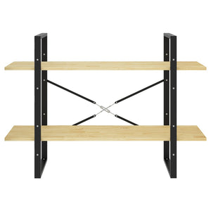 Libreria a 2 Ripiani 100x30x70 cm in Legno Massello di Pino 806472