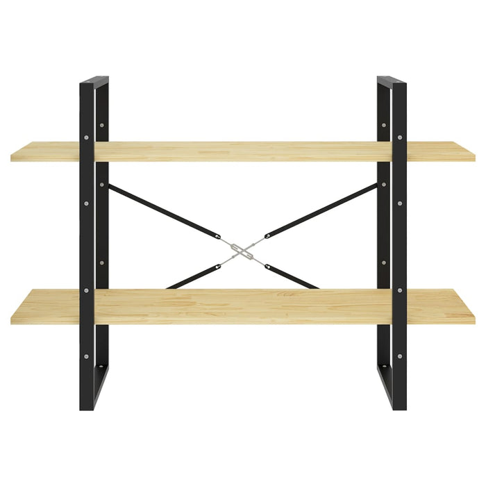 Libreria a 2 Ripiani 100x30x70 cm in Legno Massello di Pino 806472