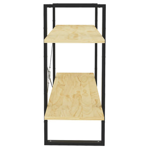 Libreria a 2 Ripiani 100x30x70 cm in Legno Massello di Pino 806472