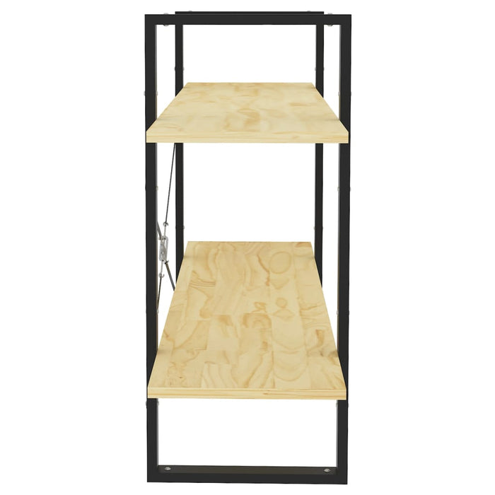 Libreria a 2 Ripiani 100x30x70 cm in Legno Massello di Pino 806472