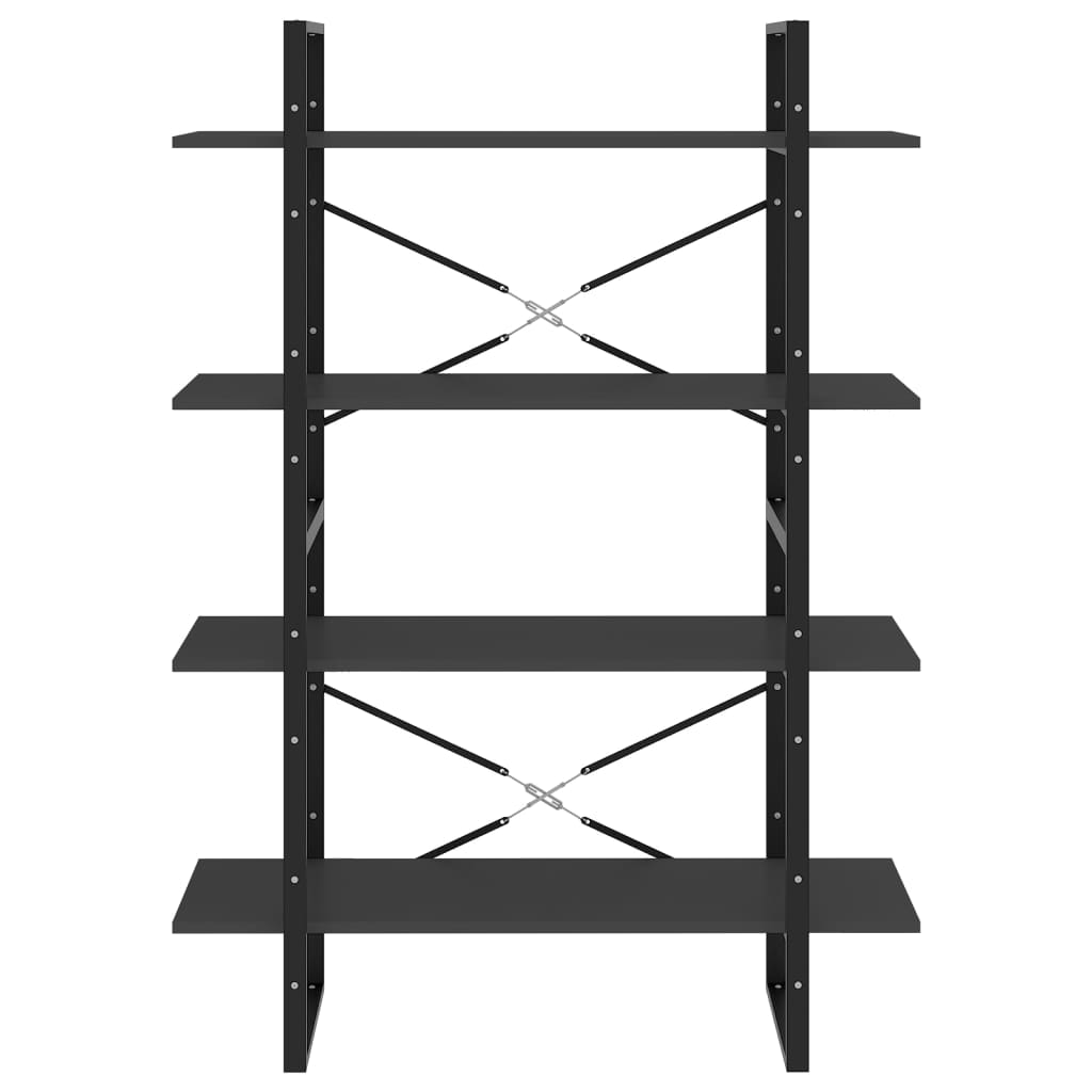 Libreria a 4 Ripiani Grigia 100x30x140 cm in Legno Multistrato 806479