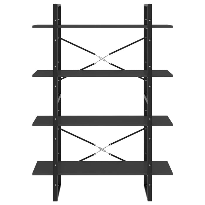 Libreria a 4 Ripiani Grigia 100x30x140 cm in Legno Multistrato 806479