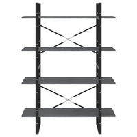 Libreria a 4 Ripiani Grigia 100x30x140 cm in Massello di Pino 806484