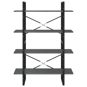 Libreria a 4 Ripiani Grigia 100x30x140 cm in Massello di Pino 806484