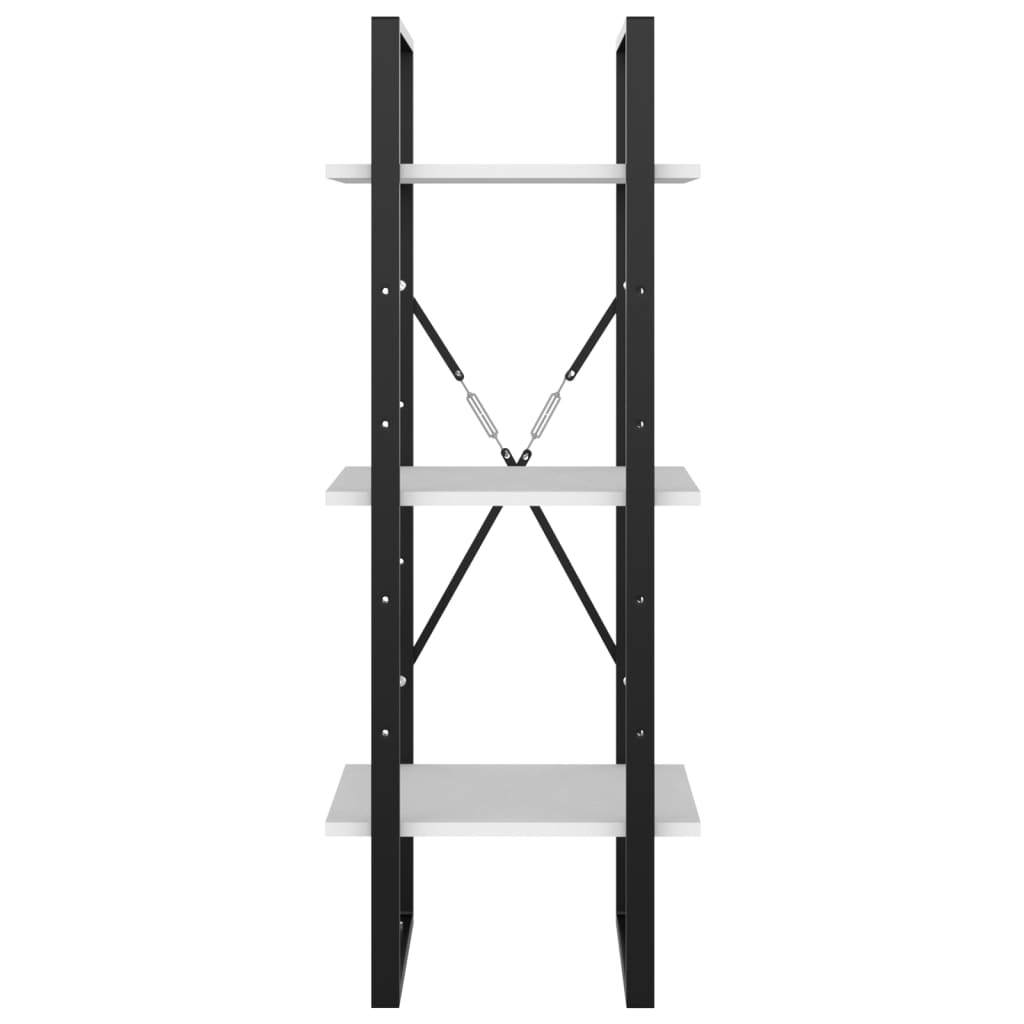 Libreria a 3 Ripiani Bianca 40x30x105 cm in Legno Multistrato