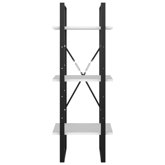 Libreria a 3 Ripiani Bianca 40x30x105 cm in Legno Multistrato