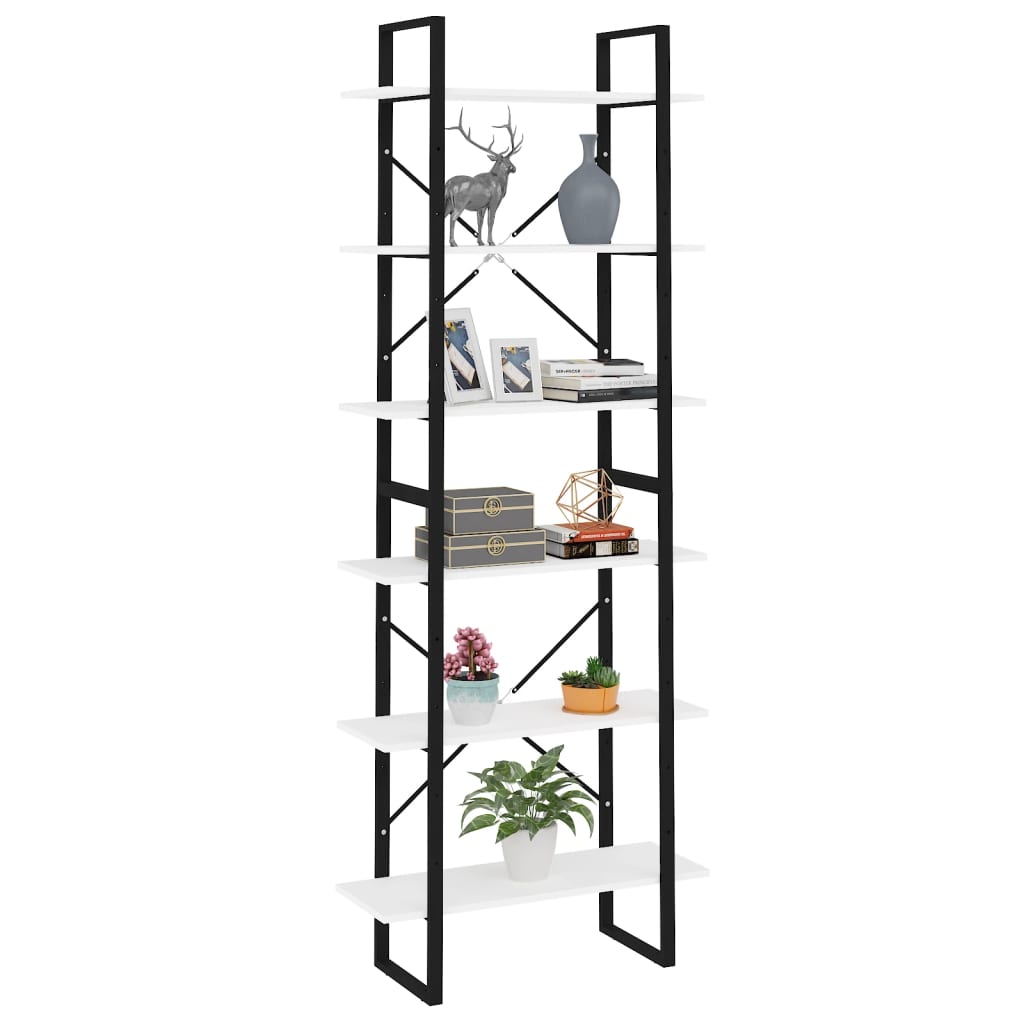 Scaffale Alto Bianco 80x30x210 cm in Legno Multistrato 806537