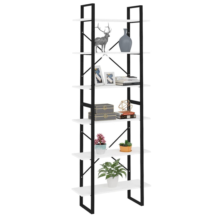 Scaffale Alto Bianco 80x30x210 cm in Legno Multistrato 806537