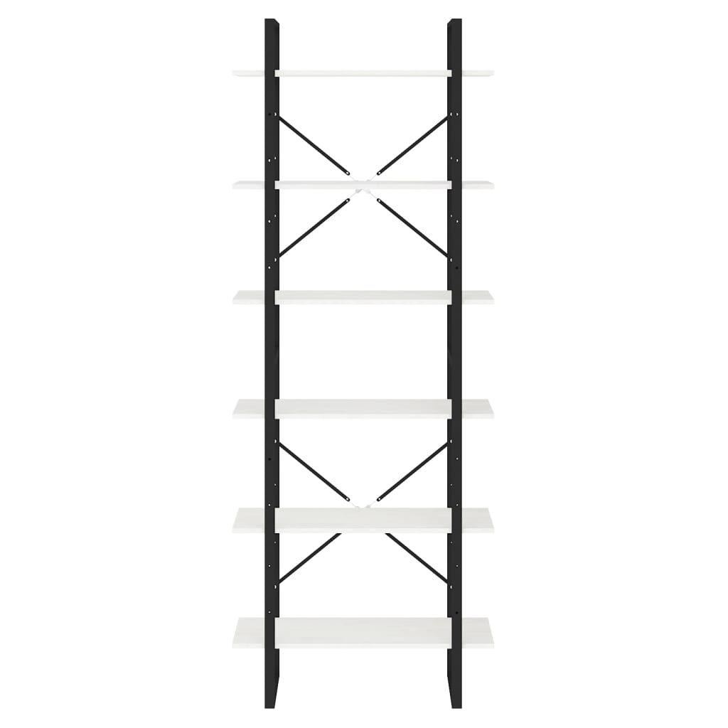 Scaffale Alto Bianco 80x30x210 cm in Legno Massello di Pino