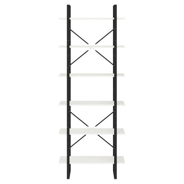 Scaffale Alto Bianco 80x30x210 cm in Legno Massello di Pino