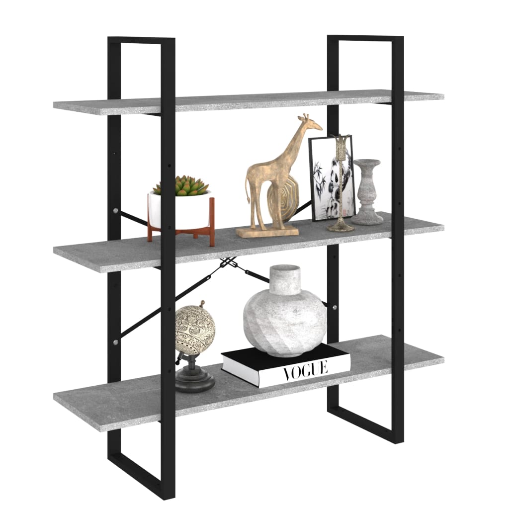 Libreria Grigio Cemento 100x30x105 cm in Legno Multistrato 806551