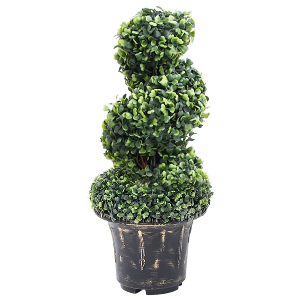 Pianta di Bosso Artificiale a Spirale con Vaso Verde 59 cm cod mxl 66342