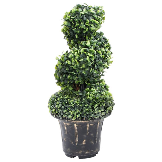Pianta di Bosso Artificiale a Spirale con Vaso Verde 59 cm cod mxl 66342