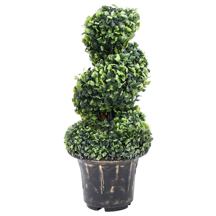 Pianta di Bosso Artificiale a Spirale con Vaso Verde 59 cm cod mxl 66342