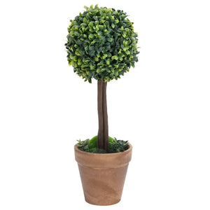 Piante di Bosso Artificiale 2 pz a Sfera con Vaso Verde 33 cm 336515