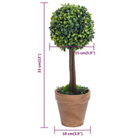 Piante di Bosso Artificiale 2 pz a Sfera con Vaso Verde 33 cm 336515